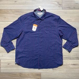 Tommy Bahama Mens Dual Tone Stripe Button Down‎ Long Sleeve Shirt Size XLX
